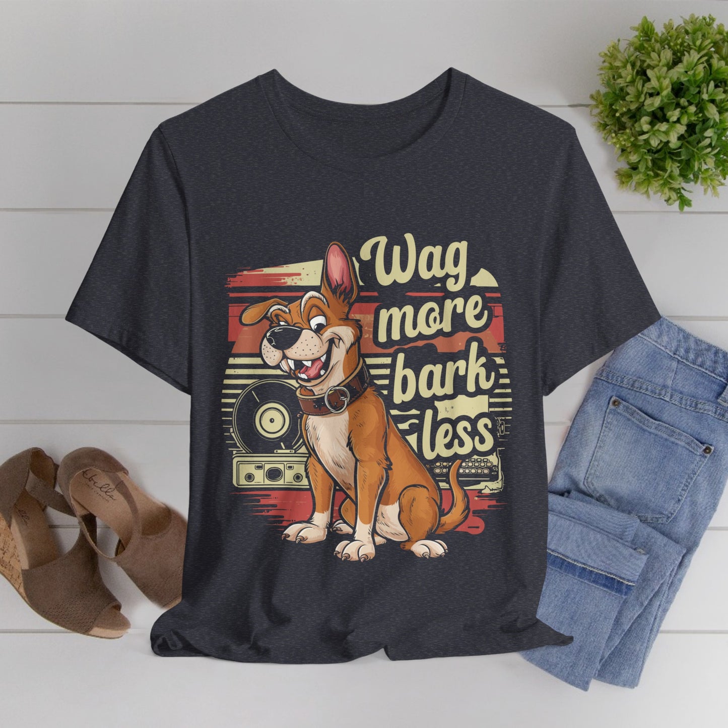 197 - Wag More Bark Less - T-shirt