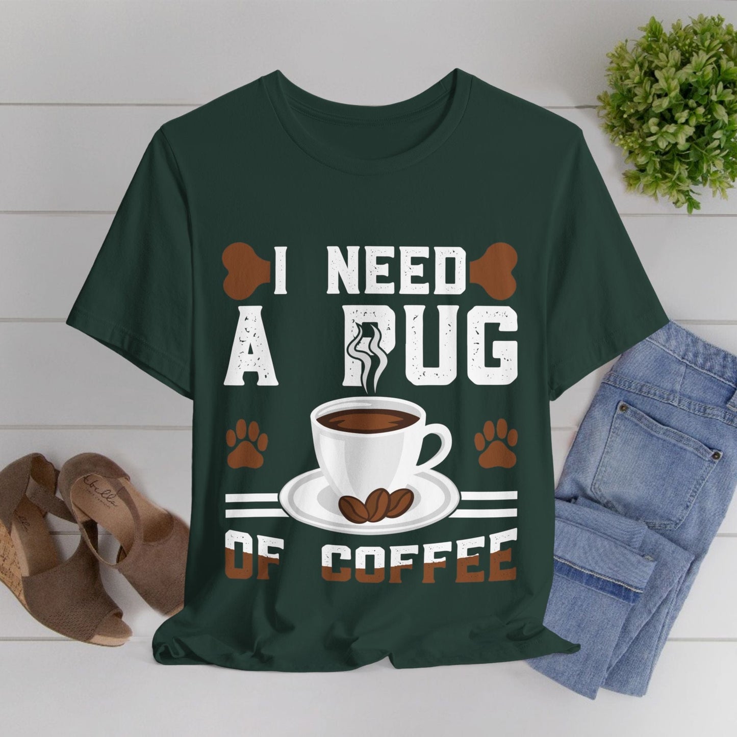 121 - Pug of Coffee - T-shirt