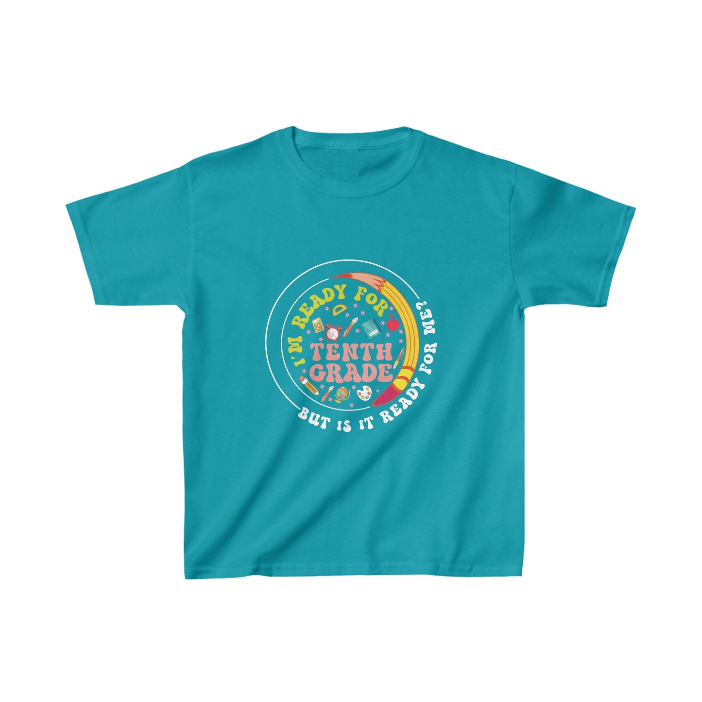 B3.11 - Kids Heavy Cotton™ Tee  - I'm Ready For 10th Grade