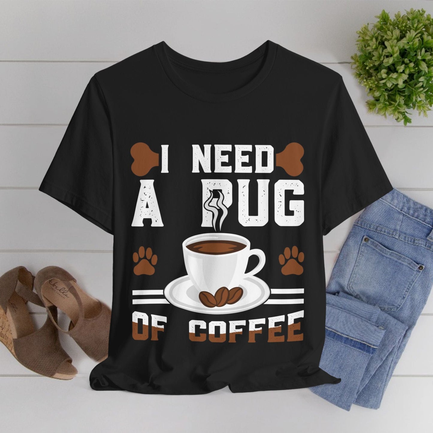 121 - Pug of Coffee - T-shirt