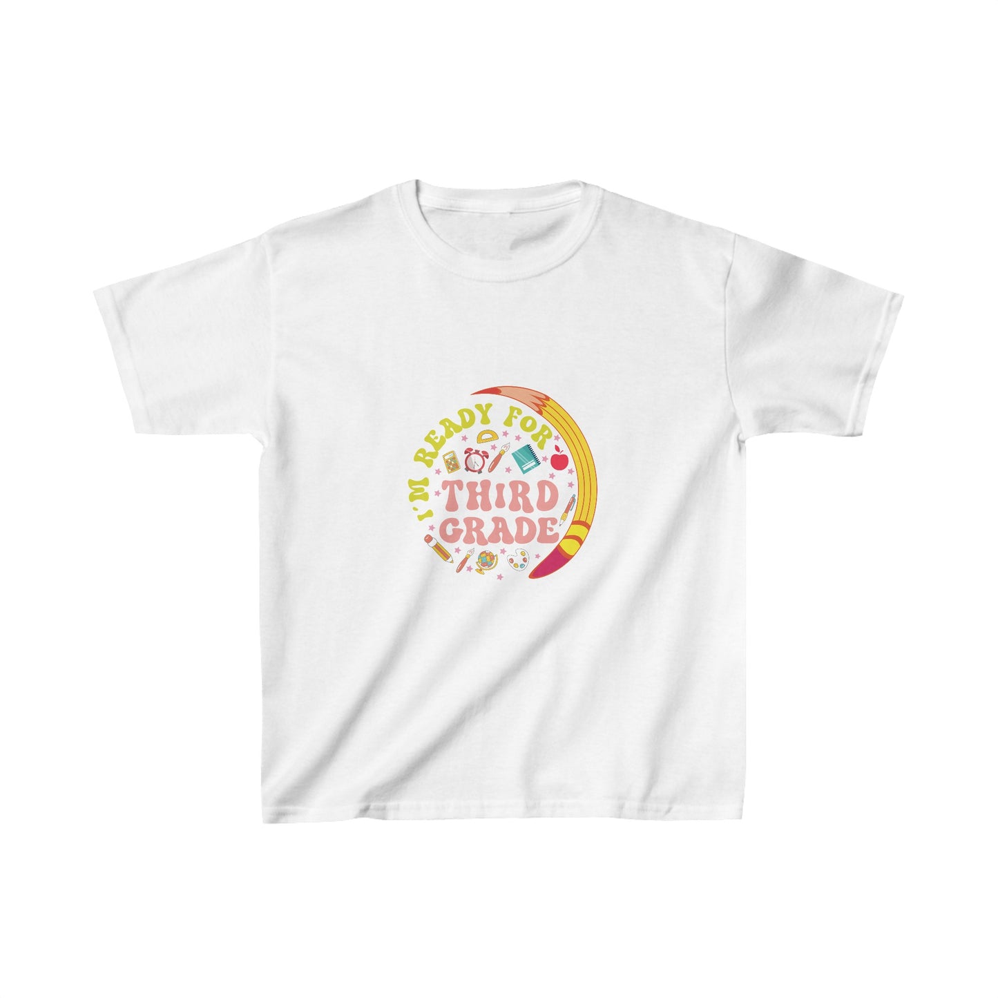 B3.12 - Kids Heavy Cotton™ Tee  - I'm Ready For 3rd Grade