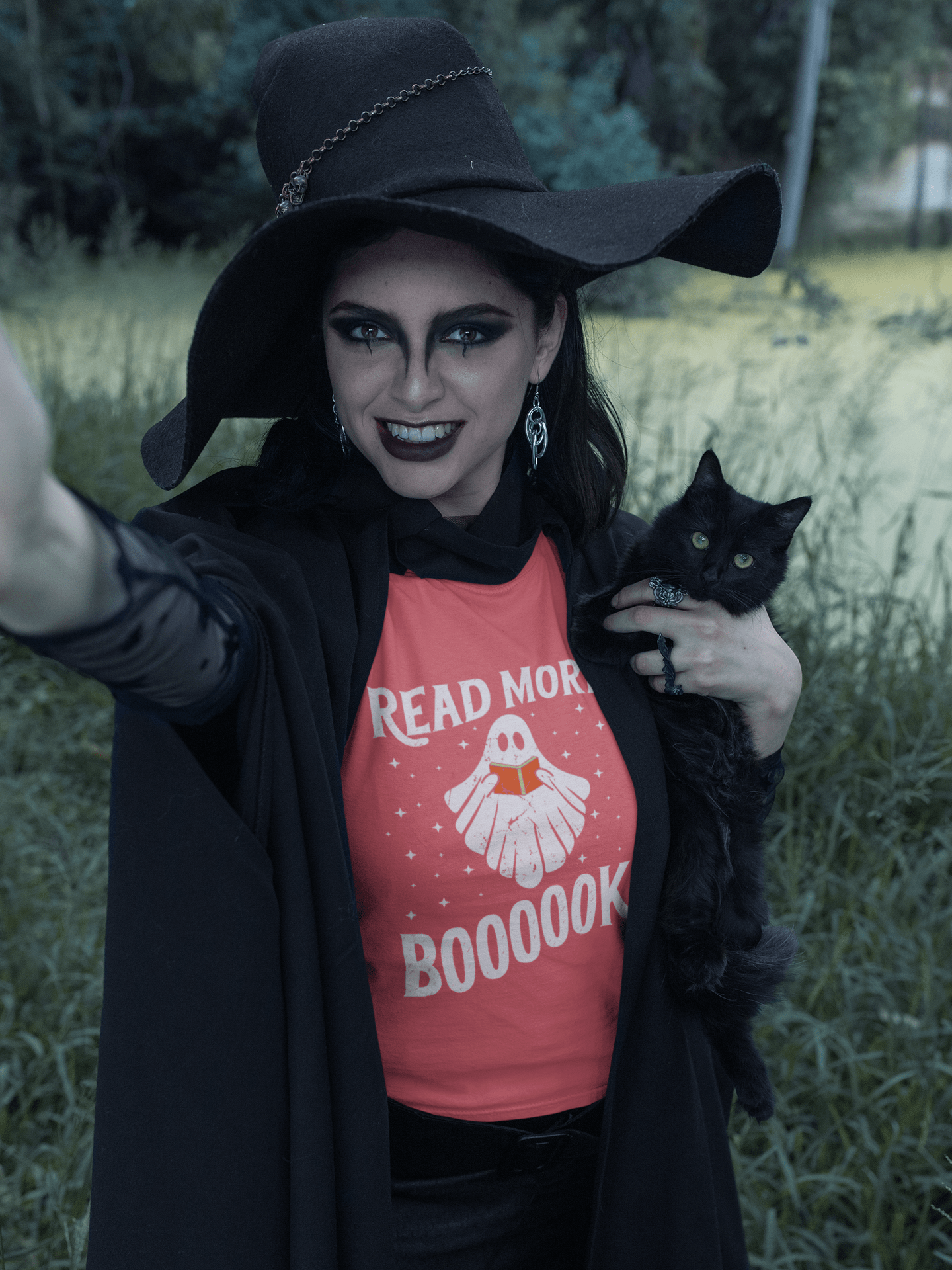 Spooky Students with books tshirt