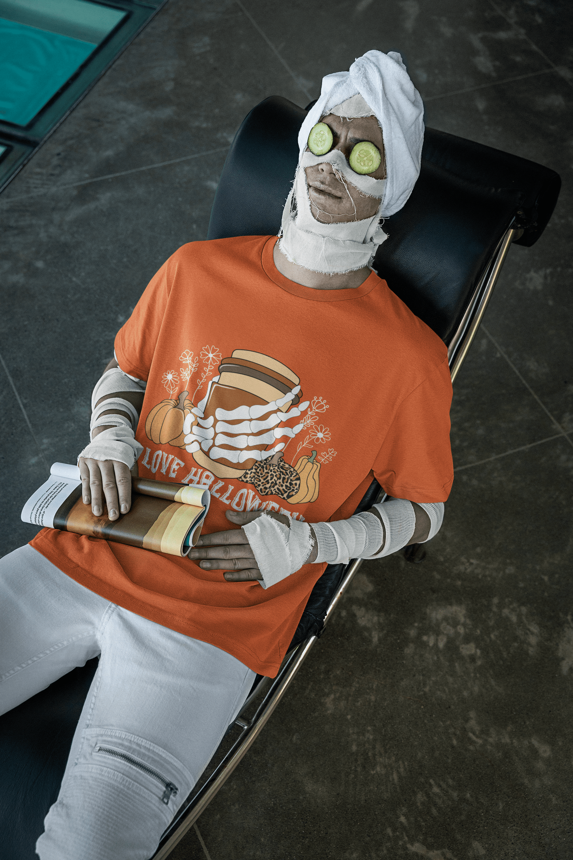 orange Halloween Dog Tees for humans