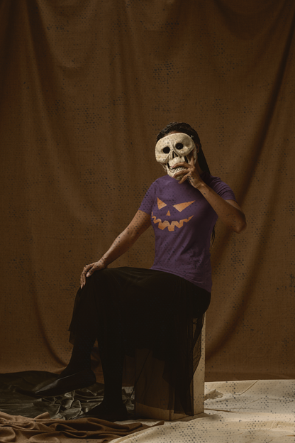 purple Halloween face tshirt 