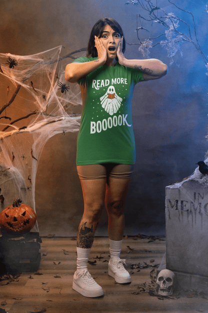 Turf Green Halloween cotton tshirt read more booook