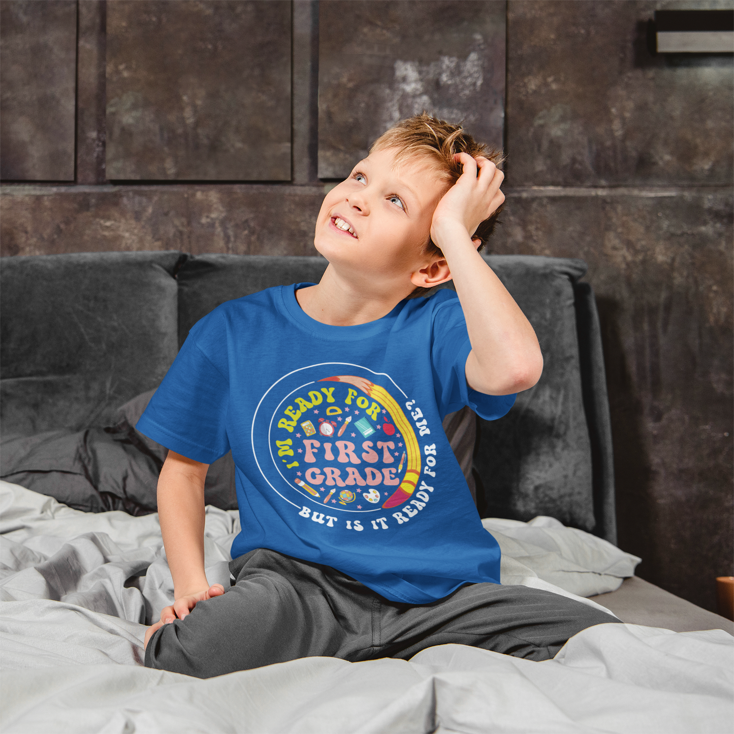 Kids Heavy Cotton™ Tee  - I'm Ready For 1st Grade