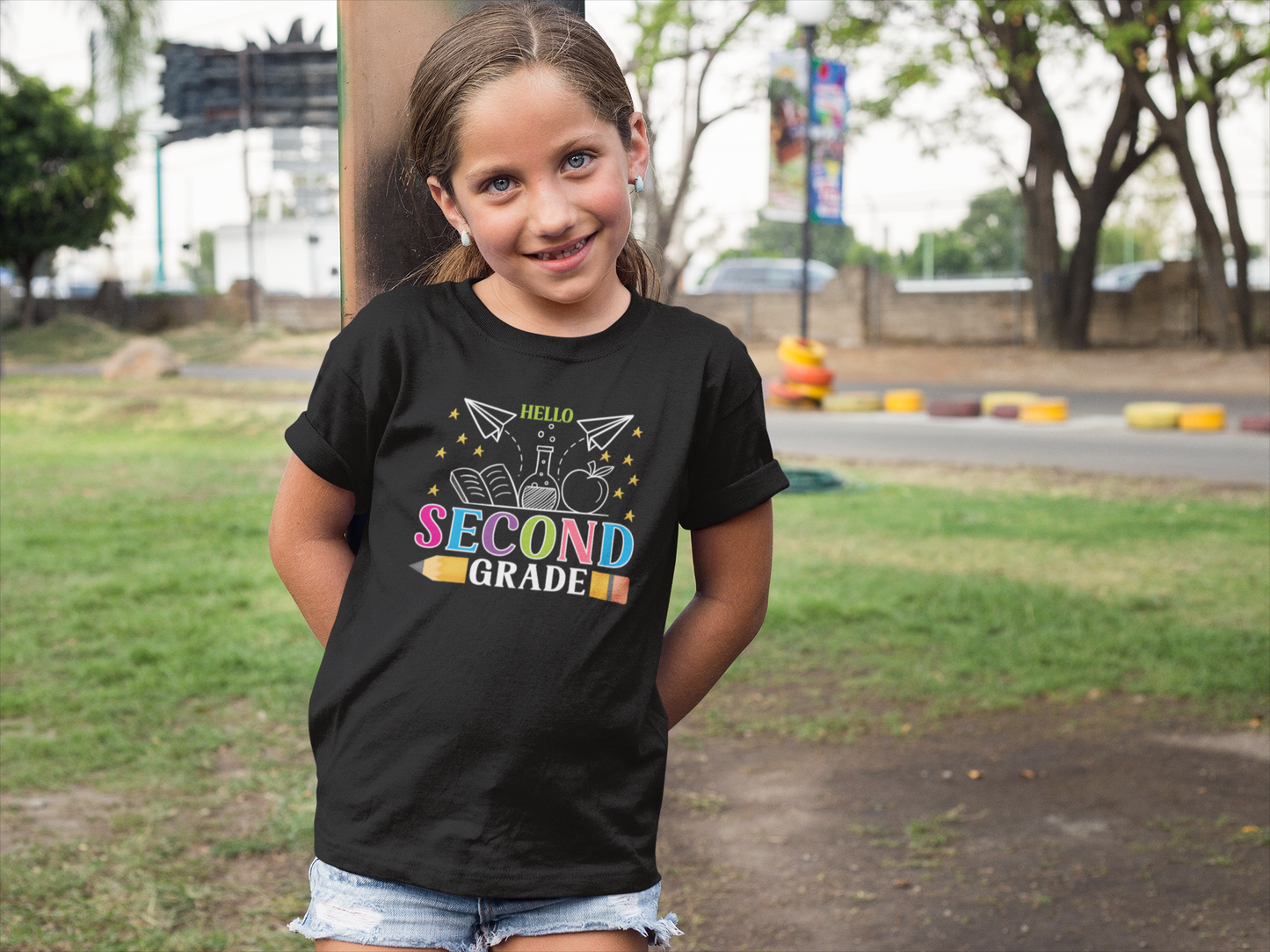 B2.4 - Kids Heavy Cotton™ Tee  - Hello School Grade 02