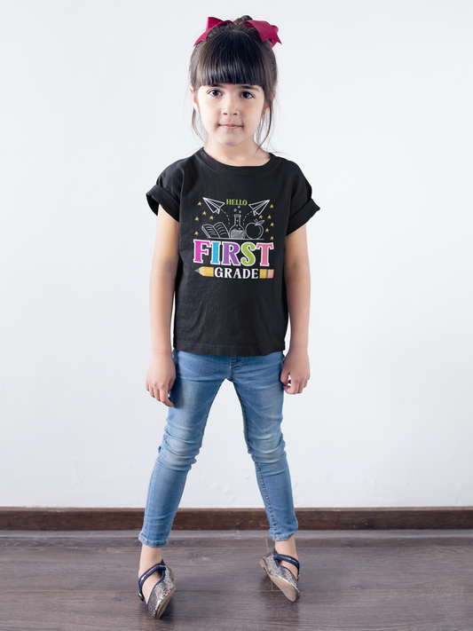 B2.3 - Kids Heavy Cotton™ Tee  - Hello School Grade 01