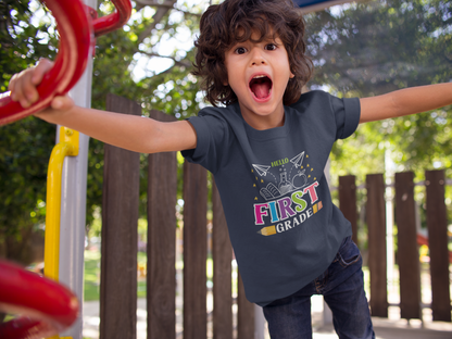 B2.3 - Kids Heavy Cotton™ Tee  - Hello School Grade 01