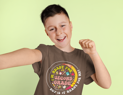 B3.8 - Kids Heavy Cotton™ Tee  - I'm Ready For 2nd Grade