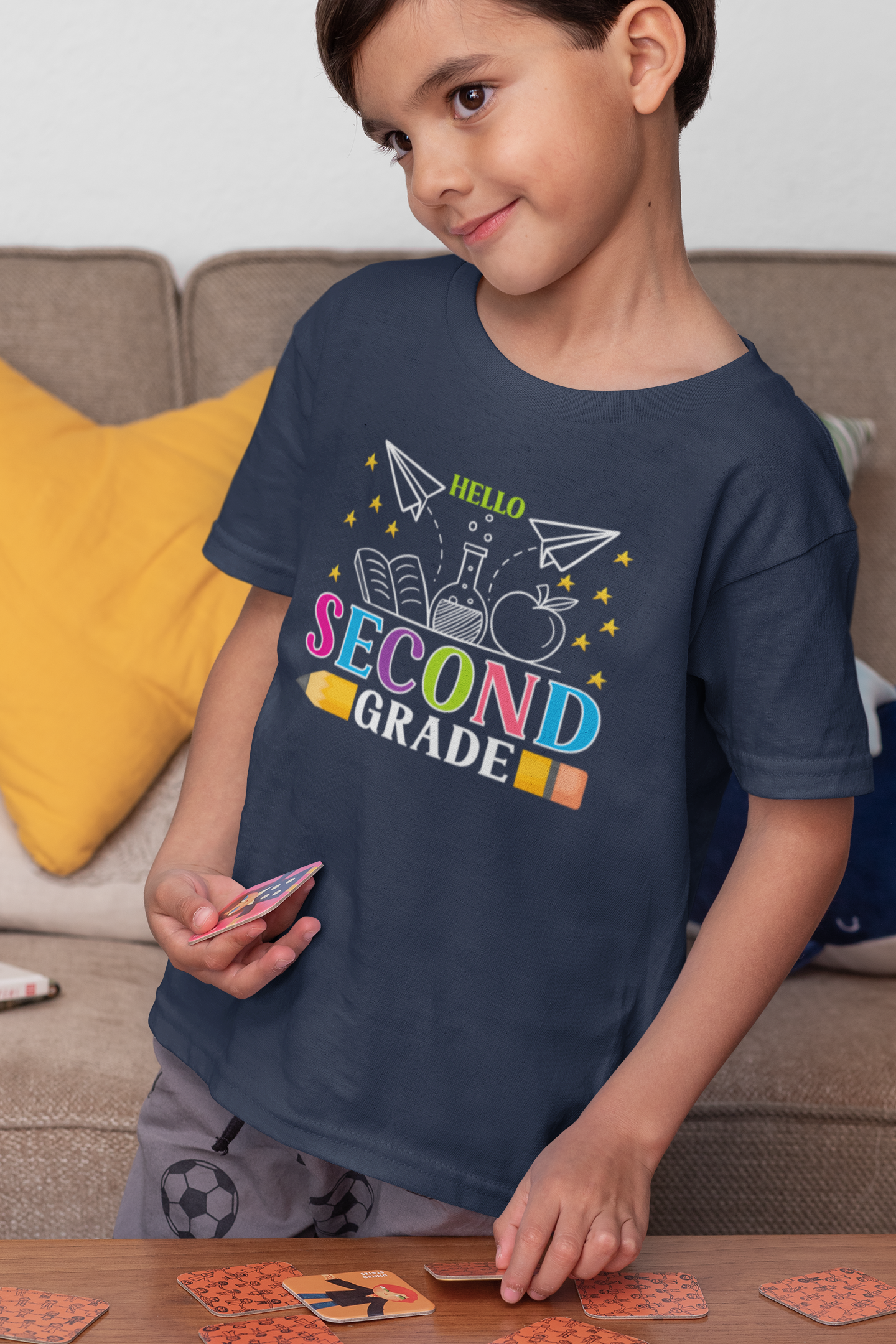 B2.4 - Kids Heavy Cotton™ Tee  - Hello School Grade 02