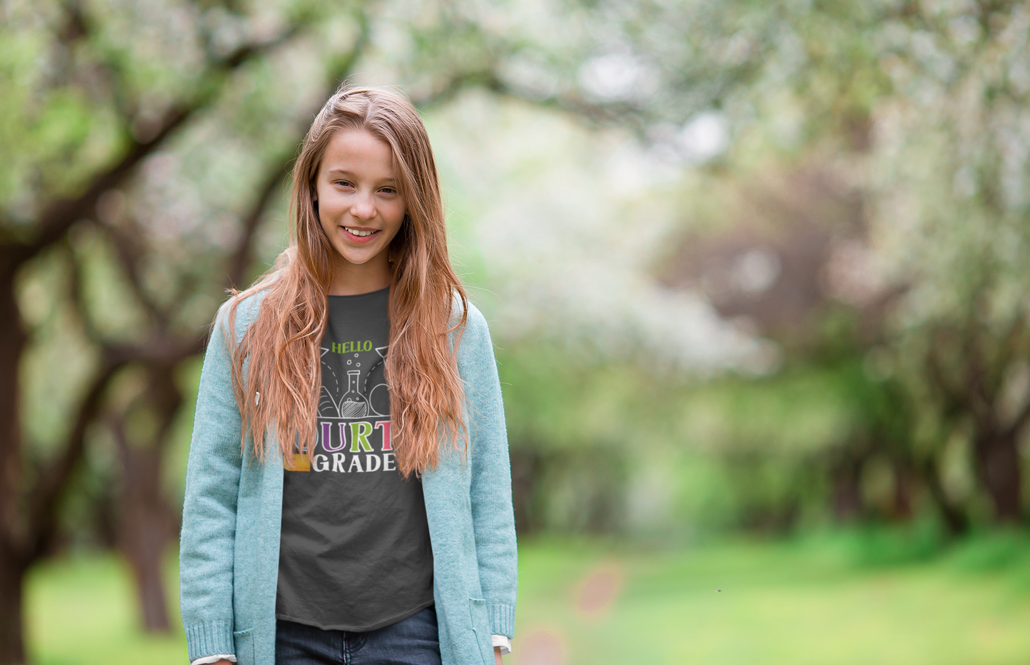 B2.6 - Kids Heavy Cotton™ Tee  - Hello School Grade 04