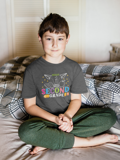 B2.4 - Kids Heavy Cotton™ Tee  - Hello School Grade 02