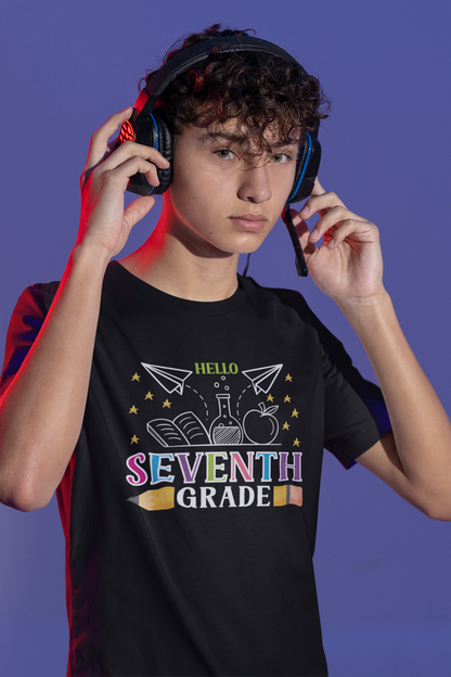 B2.9 - Kids Heavy Cotton™ Tee  - Hello School Grade 07