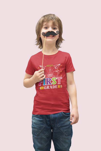 B2.3 - Kids Heavy Cotton™ Tee  - Hello School Grade 01